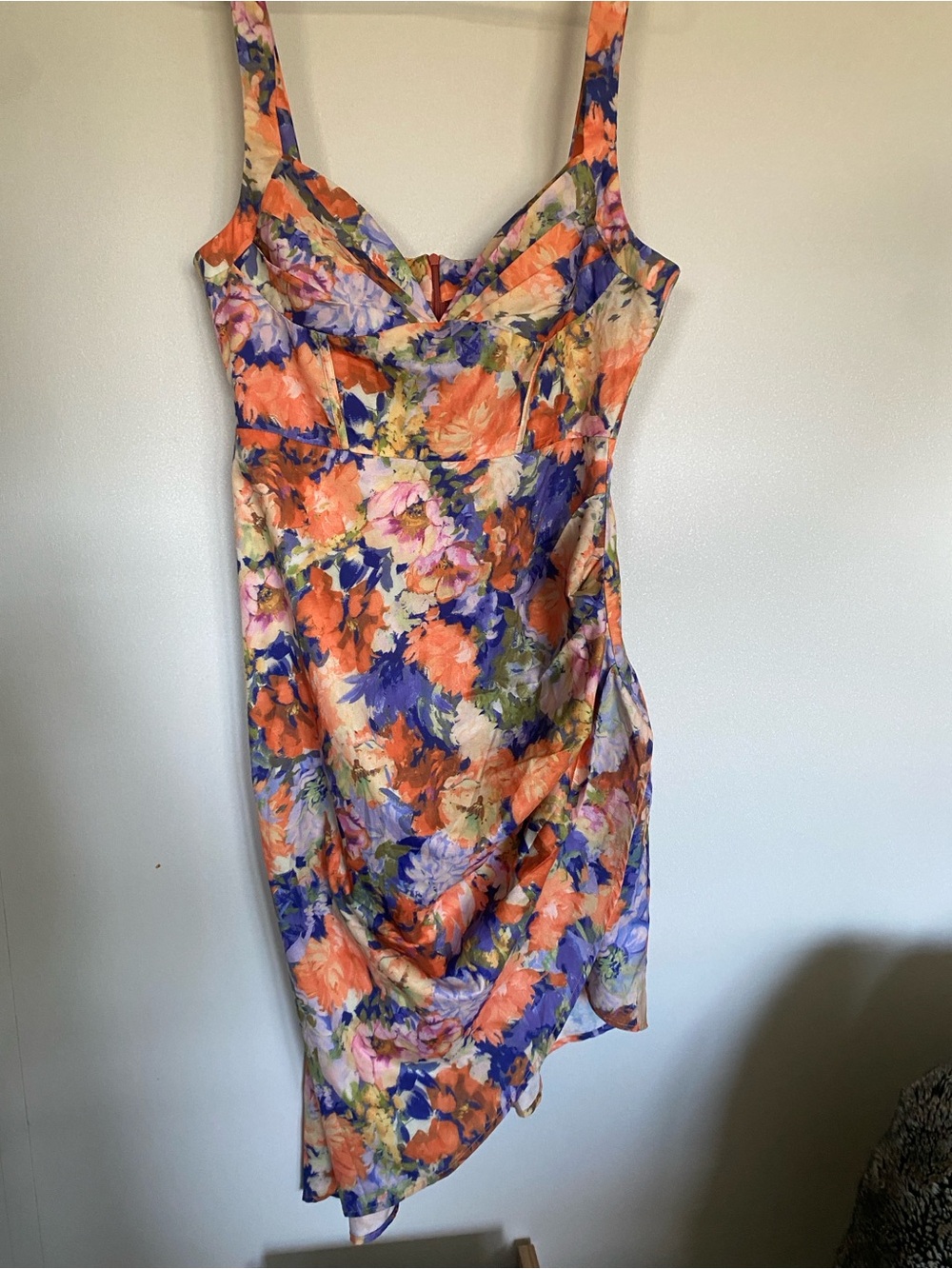 Cider Coral & Purple Floral Midi Dress